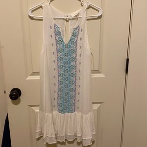 Boutique white embroidered dress NWOT small